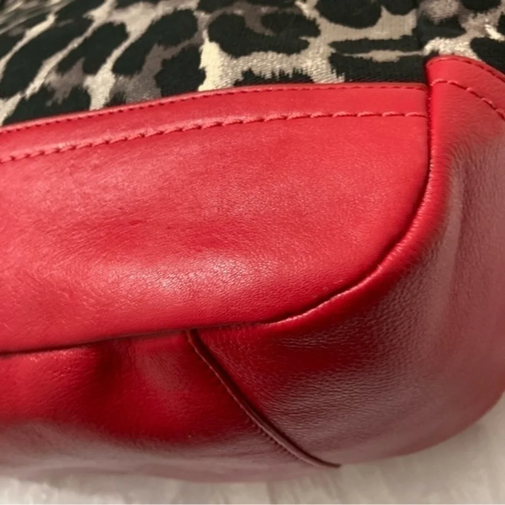 COACH Park Ocelot Print N/S Black Multicolor red F25178